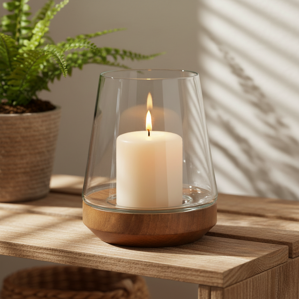 Natural Wood Base Hurricane