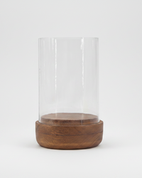 Dark Mango Wood Hurricane Candle Holder