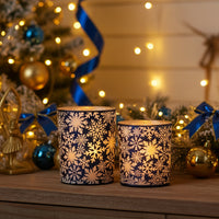Blue Snowflake Candle Holder