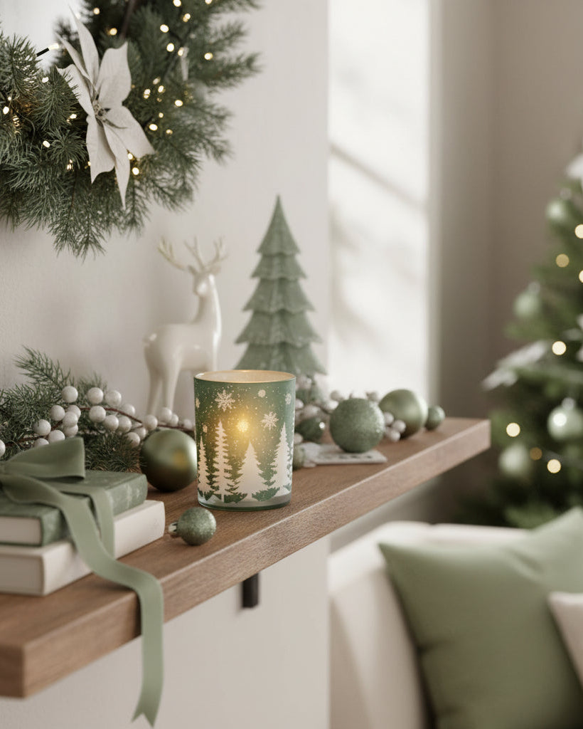 Green Forest Candle Holder