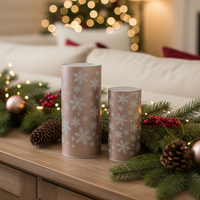 Snowflake Glass LED Cylinder