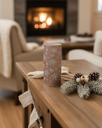 Snowflake Glass LED Cylinder