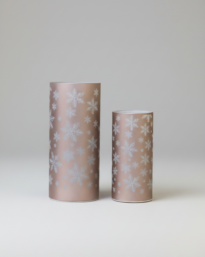 Snowflake Glass LED Cylinder