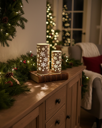 Snowflake Glass LED Cylinder