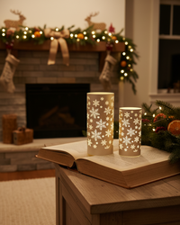 Snowflake Glass LED Cylinder