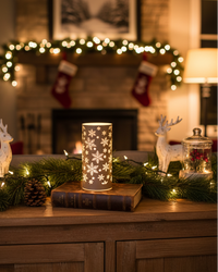 Snowflake Glass LED Cylinder