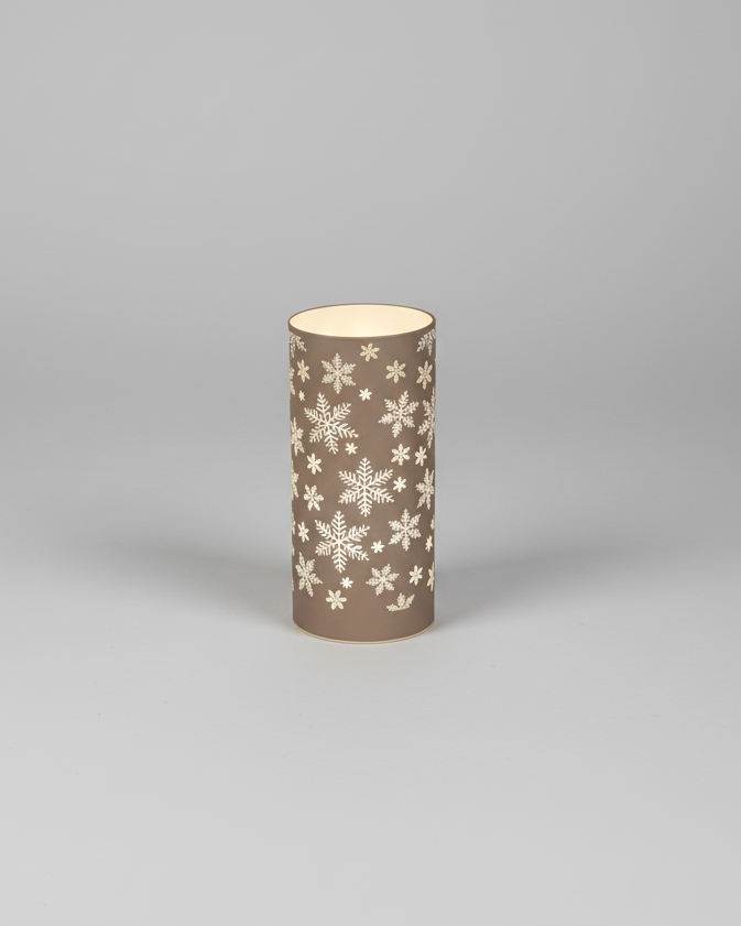 Snowflake Glass LED Cylinder