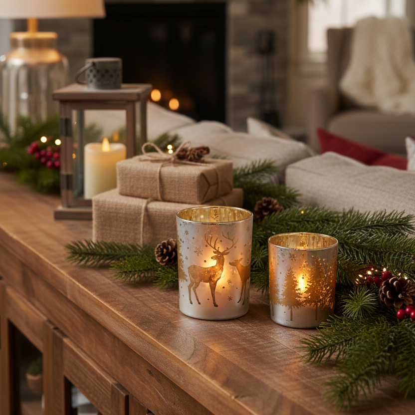 Golden Deer Glass Jars