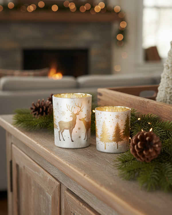 Golden Deer Glass Jars