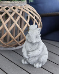 Grey Resin Garden Bunny Figurine