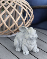 Grey Resin Garden Bunny Figurine