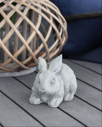 Grey Resin Garden Bunny Figurine