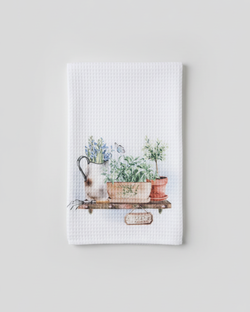 Country Garden Tea Towel - Garden Shelf