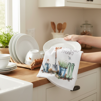 Country Garden Tea Towel - Gardening is my Therapy