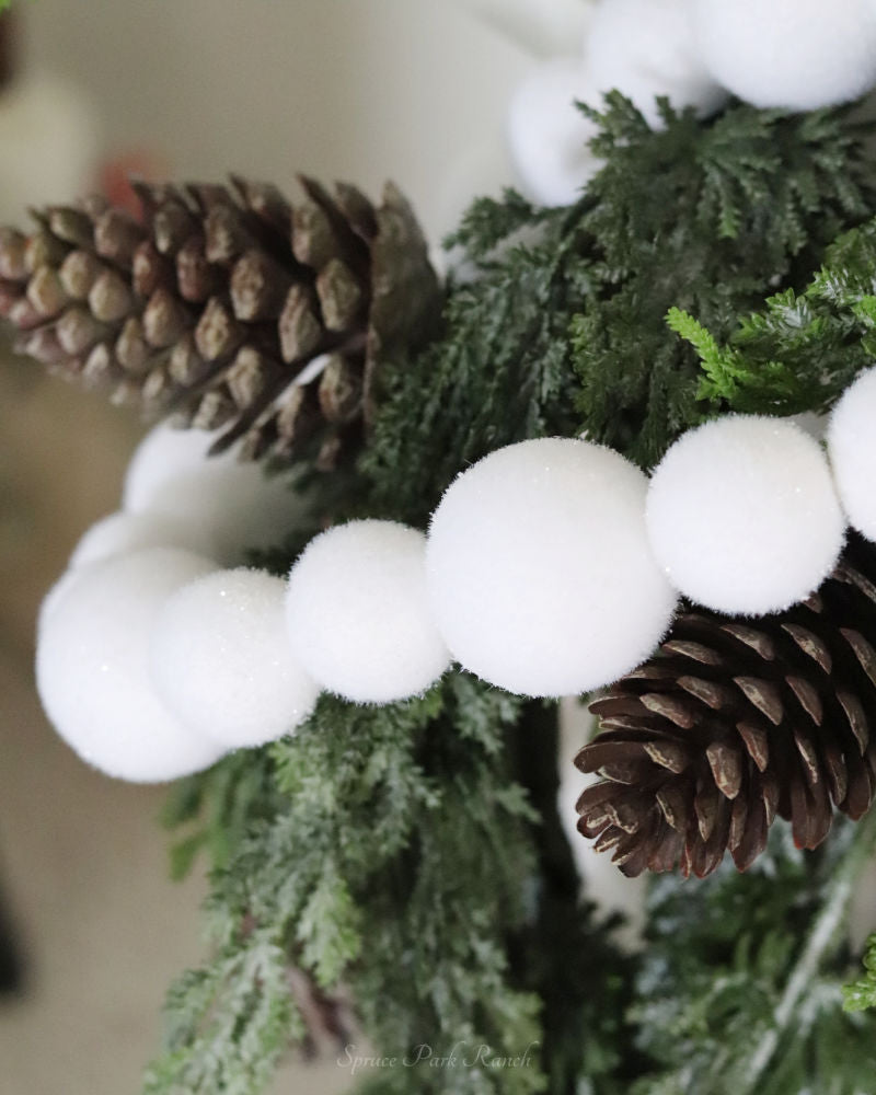 White Pom Pom Garland 72"