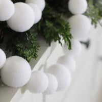 White Pom Pom Garland 72"
