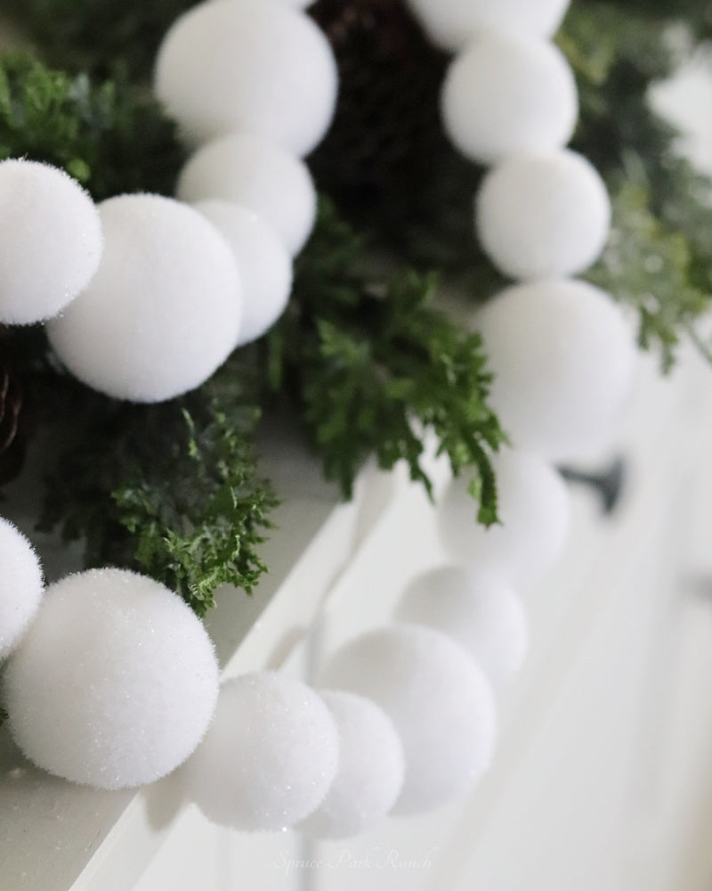 White Pom Pom Garland 72"