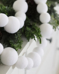 White Pom Pom Garland 72"