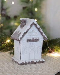 Glittered White Frosted Gingerbread House