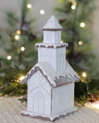 Glittered White Frosted Gingerbread House