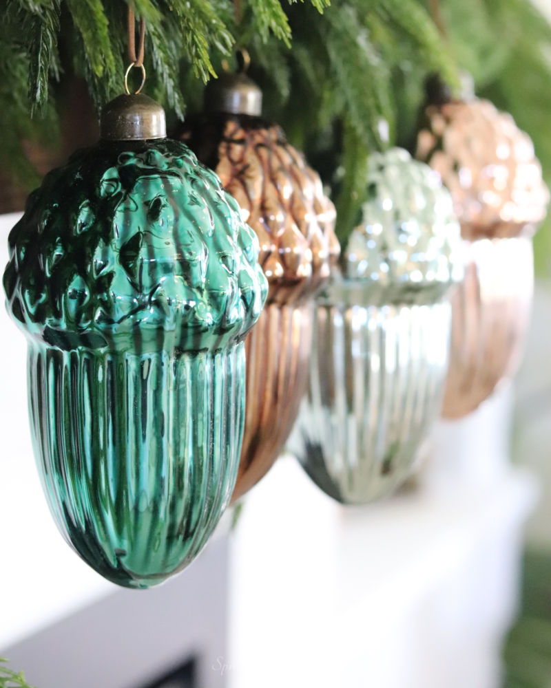 Coloured Glass Acorn Ornament