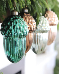 Coloured Glass Acorn Ornament