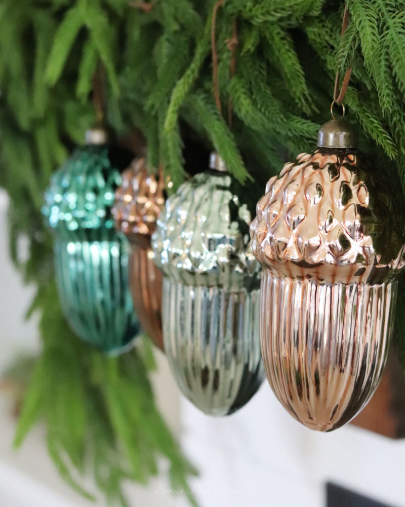Coloured Glass Acorn Ornament