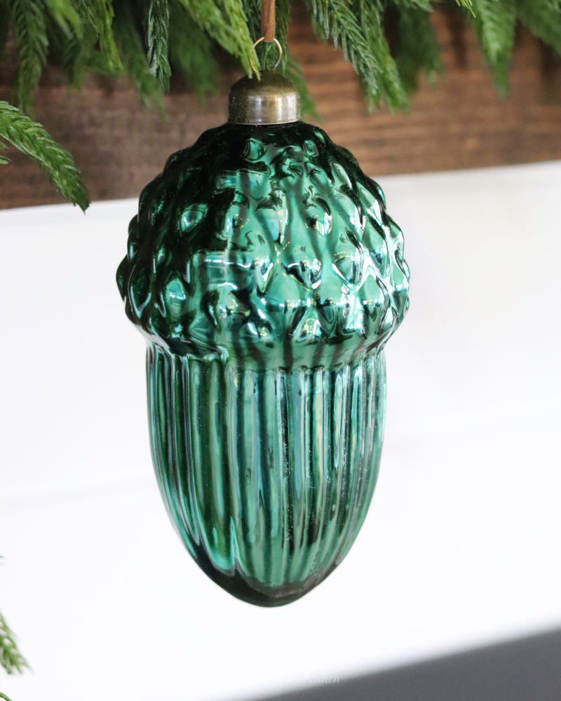 Coloured Glass Acorn Ornament