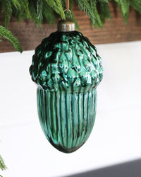 Coloured Glass Acorn Ornament