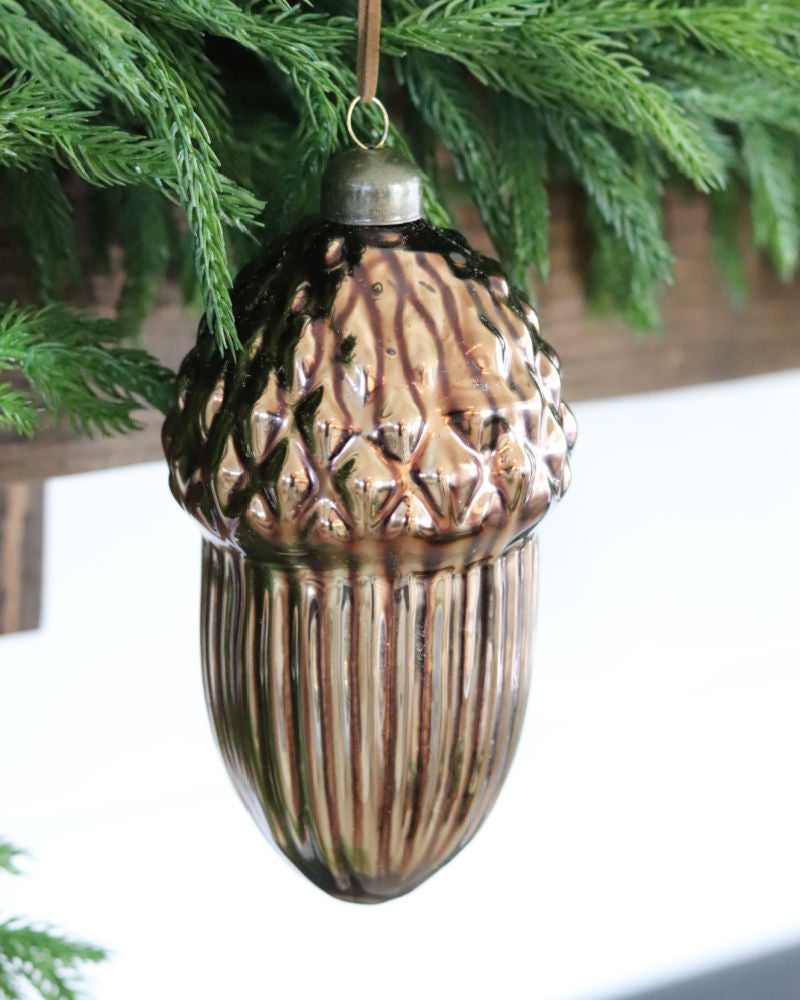 Coloured Glass Acorn Ornament