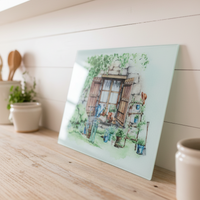 Country Garden Glass Cutting Board