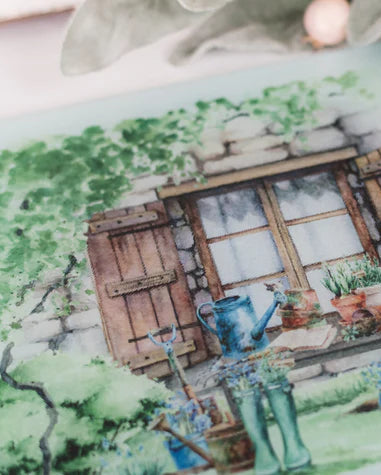 Country Garden Glass Cutting Board