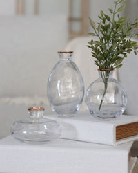 Gold Rim Glass Bud Vase