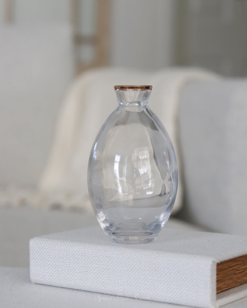 Gold Rim Glass Bud Vase