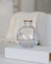 Gold Rim Glass Bud Vase