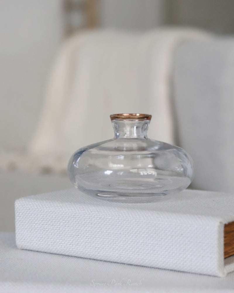 Gold Rim Glass Bud Vase
