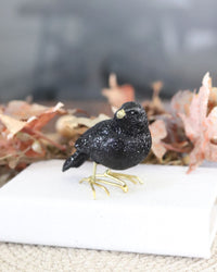 Glittered Black Resin Bird