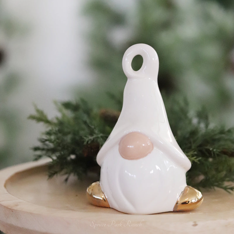 Ceramic Christmas Little Gnome Glazed