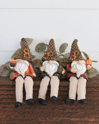 Woven Hat Harvest Gnome Shelf Sitter