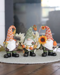 Harvest Gnome With Plaid Hat