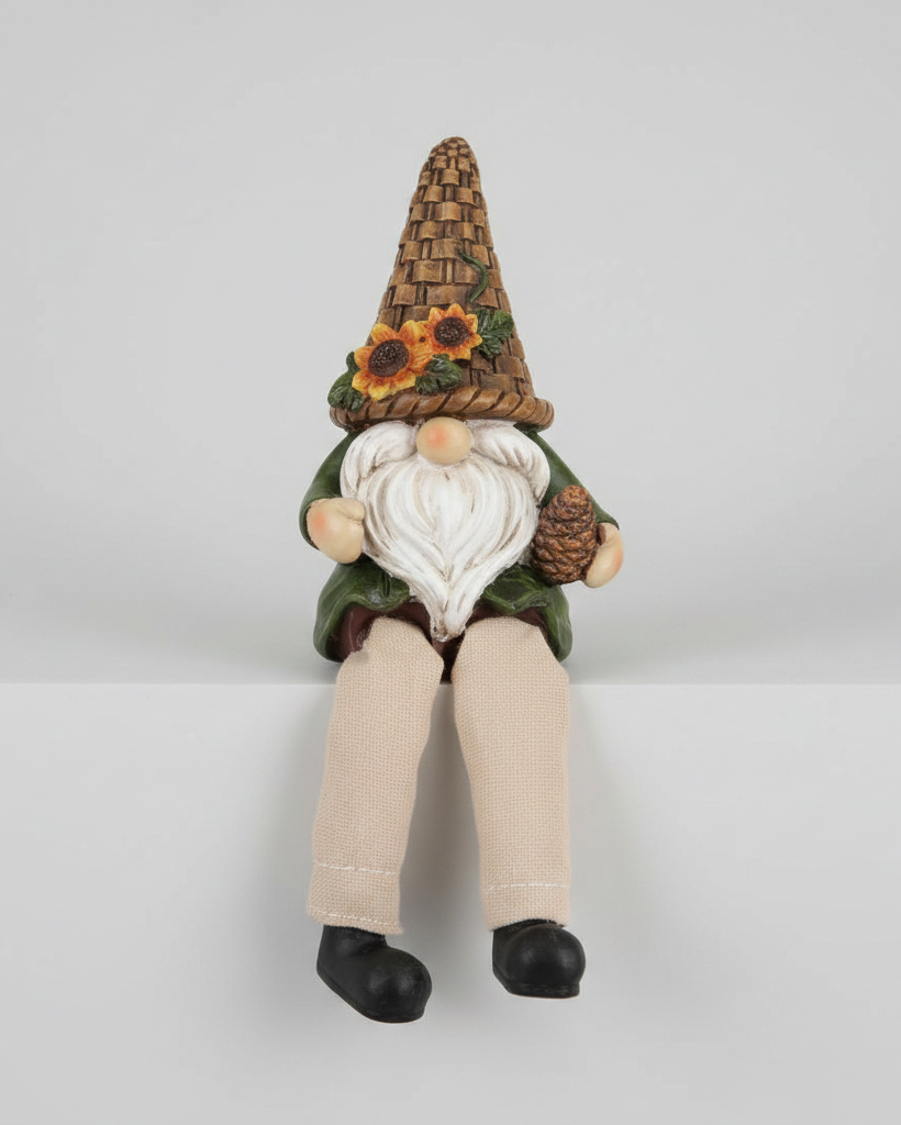 Woven Hat Harvest Gnome Shelf Sitter