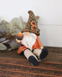 Woven Hat Harvest Gnome Shelf Sitter