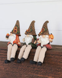 Woven Hat Harvest Gnome Shelf Sitter