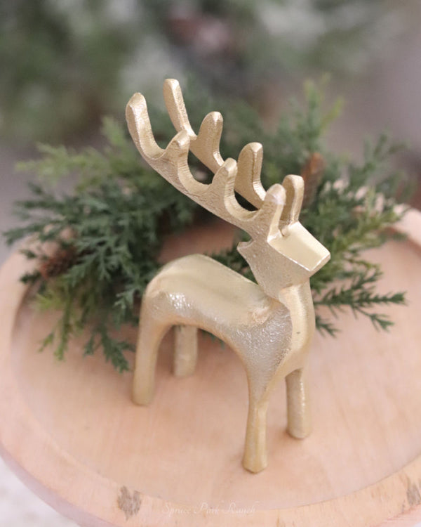 Gold Reindeer Silhouette Figurine