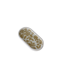 Gold Floral Oval Tray