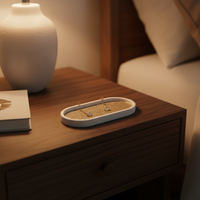 Champagne Gold Glitter Oval Tray