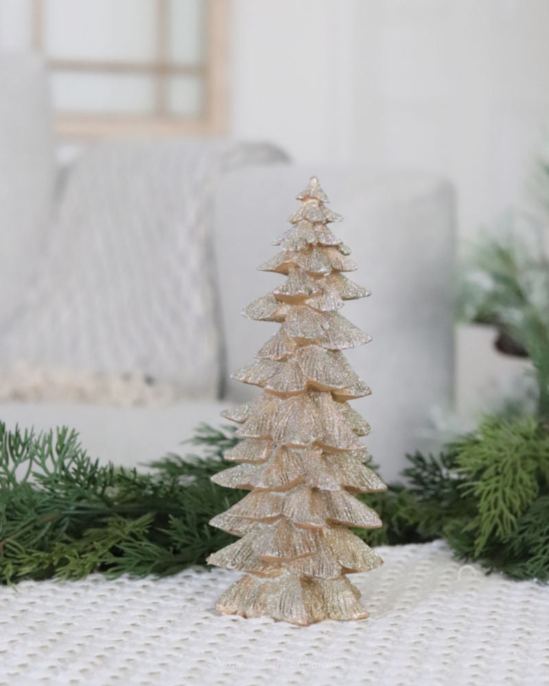 Gold Resin Glitter Tree