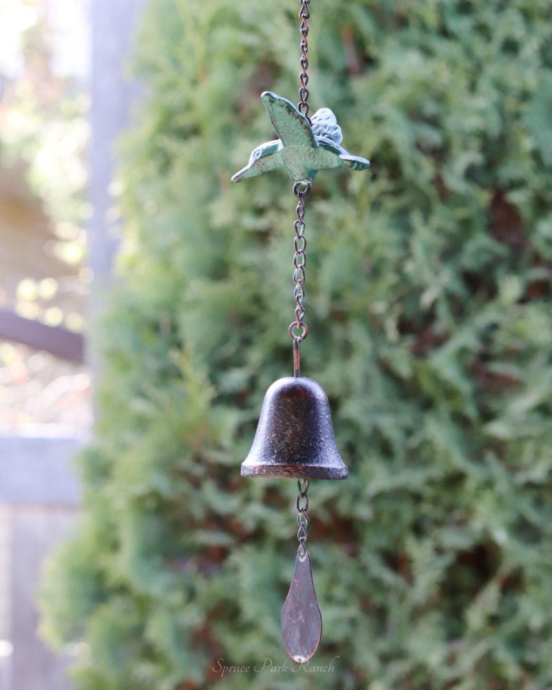 Cast Iron Hummingbird Bell Wind Chime