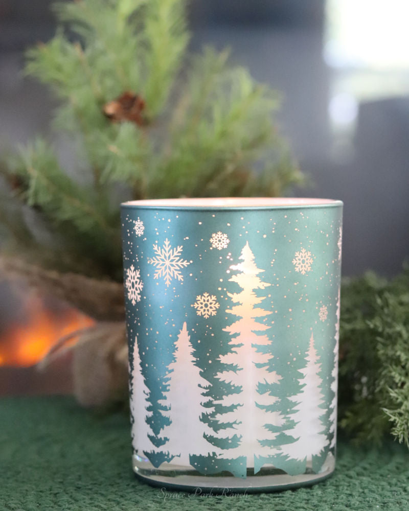 Green Forest Candle Holder