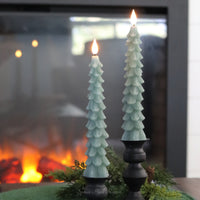 Green LED Christmas Tree Taper Candle